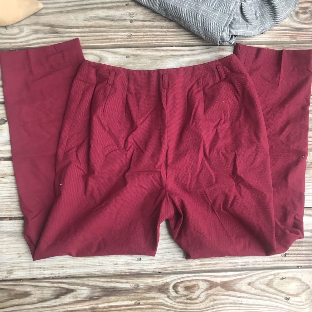 Loft Red Plaid Capris - Picture 3 of 6